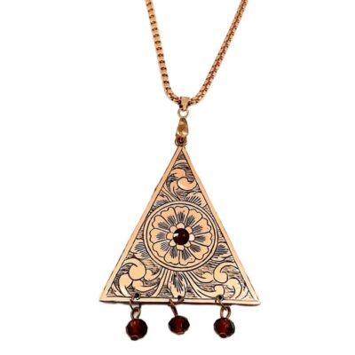 Collier en cuivre gravé artistique – Ghalamzani