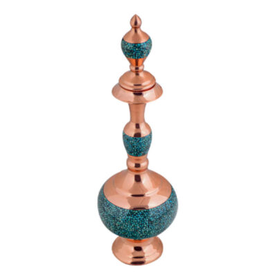 Bouteille décorative en cuivre – Artisanat persan avec incrustation de turquoise Ava
