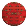 Pouf rond en velours avec pieds en bois inspiré de l'art persan rouge Azar