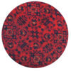Pouf persan rouge traditionnel avec pieds en bois et tissu en velours Sorkh