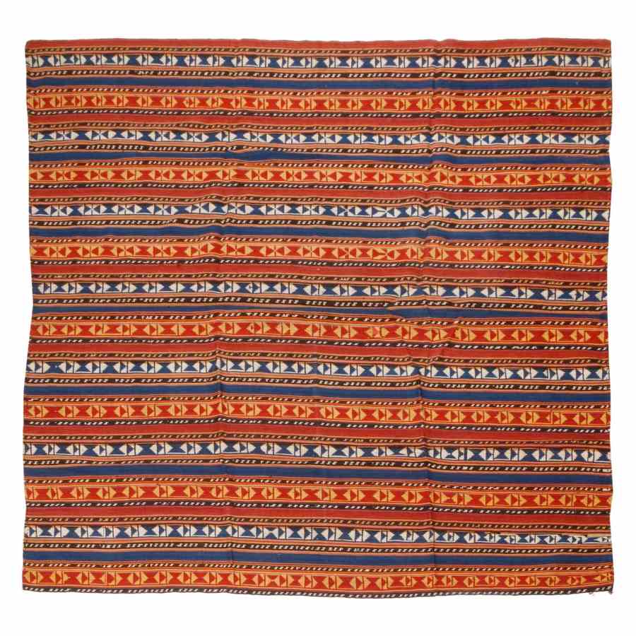 Tapis Jajim persan authentique tissé à plat rayé Roza
