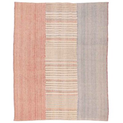 Tapis Jajim persan authentique tissé à plat rayé Tava