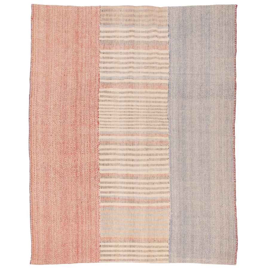 Tapis Jajim persan authentique tissé à plat rayé Tava