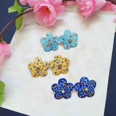 Boucles d’oreilles persanes faites à la main avec Bahar artistique Minakari