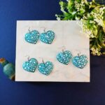 Boucles d’oreilles persanes faites à la main avec cœur artistique Minakari