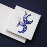 Boucles d’oreilles persanes faites à la main avec lune artistique Minakari