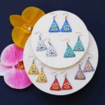 Boucles d’oreilles persanes faites à la main avec triangle artistique Minakari