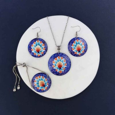 Ensemble de Bijoux Minakari Perse Modèle Lotus