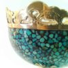 Bol Décoratif Persan Artisanal Incrusté de Turquoise Hananeh