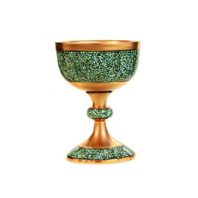 Bol Décoratif Persan Artisanal Incrusté de Turquoise Narin