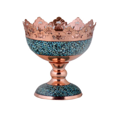 Bol Décoratif Persan Artisanal Incrusté de Turquoise Ronika