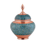 Sucrier persan artisanal en cuivre incrusté de turquoise Jana