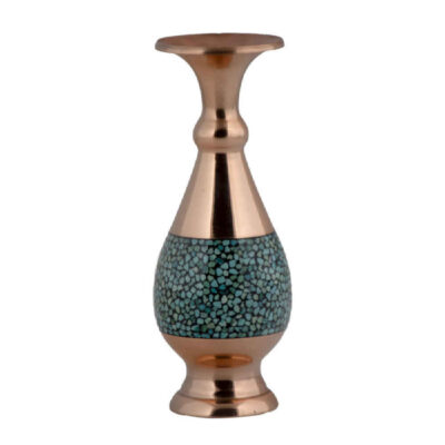 Vase décoratif persan incrusté de turquoise fait main Elham