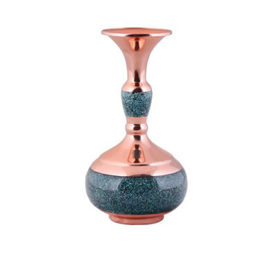 Vase décoratif persan incrusté de turquoise fait main Shima