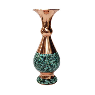 Vase décoratif persan incrusté de turquoise fait main Shiva