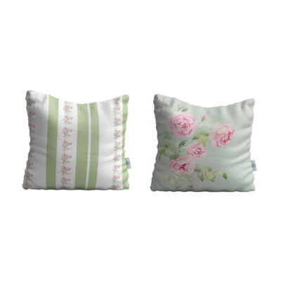 Housse de coussin en velours – Design Fleurs mignonnes (Set de 2)