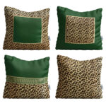 Set de coussins en velours – Design Animal Print (Set de 4)