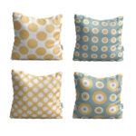 Set de coussins en velours – Design Tacheté (Set de 4)
