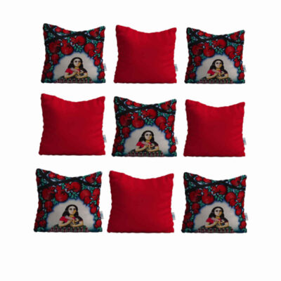 Set de coussins en velours persan – Design Anar (Set de 9)