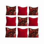 Set de coussins en velours persan – Design Toranj (Set de 9)