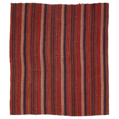 Tapis Jajim persan vintage tissé à plat rayé Alaleh