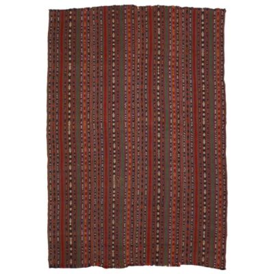 Tapis Jajim persan authentique tissé à plat rayé Ava