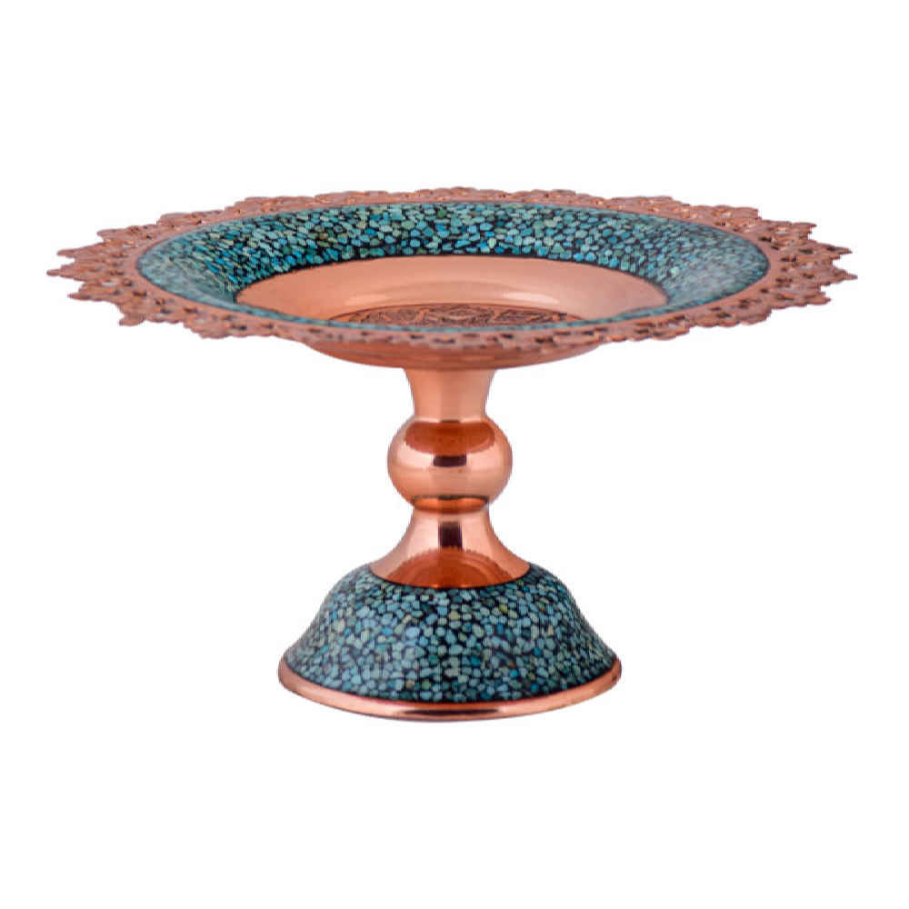 Bonbonnière sur Piédestal Incrustée de Turquoise Modèle Rima