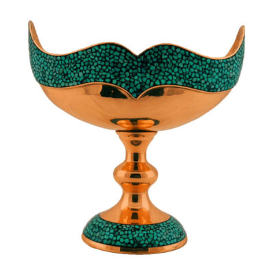 Coupe en Cuivre Incrustée de Turquoise Modèle Kashkul