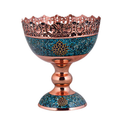 Bol Décoratif Persan Artisanal Incrusté de Turquoise Sahand