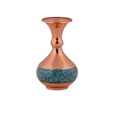 Vase décoratif persan incrusté de turquoise fait main Raha