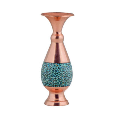 Vase décoratif persan incrusté de turquoise fait main Setareh