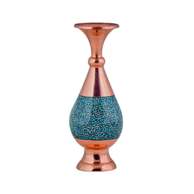 Vase décoratif persan incrusté de turquoise fait main Shafagh