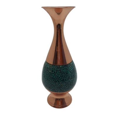 Vase décoratif persan incrusté de turquoise fait main Sina