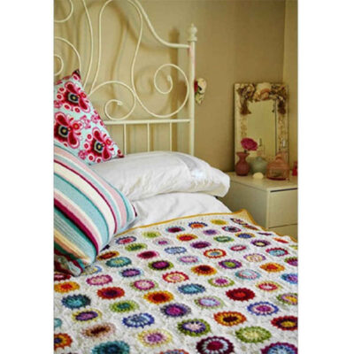 Couverture en crochet de coton – Couverture colorée style afghan – Taban