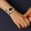 Persian Embroidered Earrings & Bracelet Set Model Dara