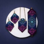 Persian Embroidered Necklace, Bracelet & Earrings Set Vania