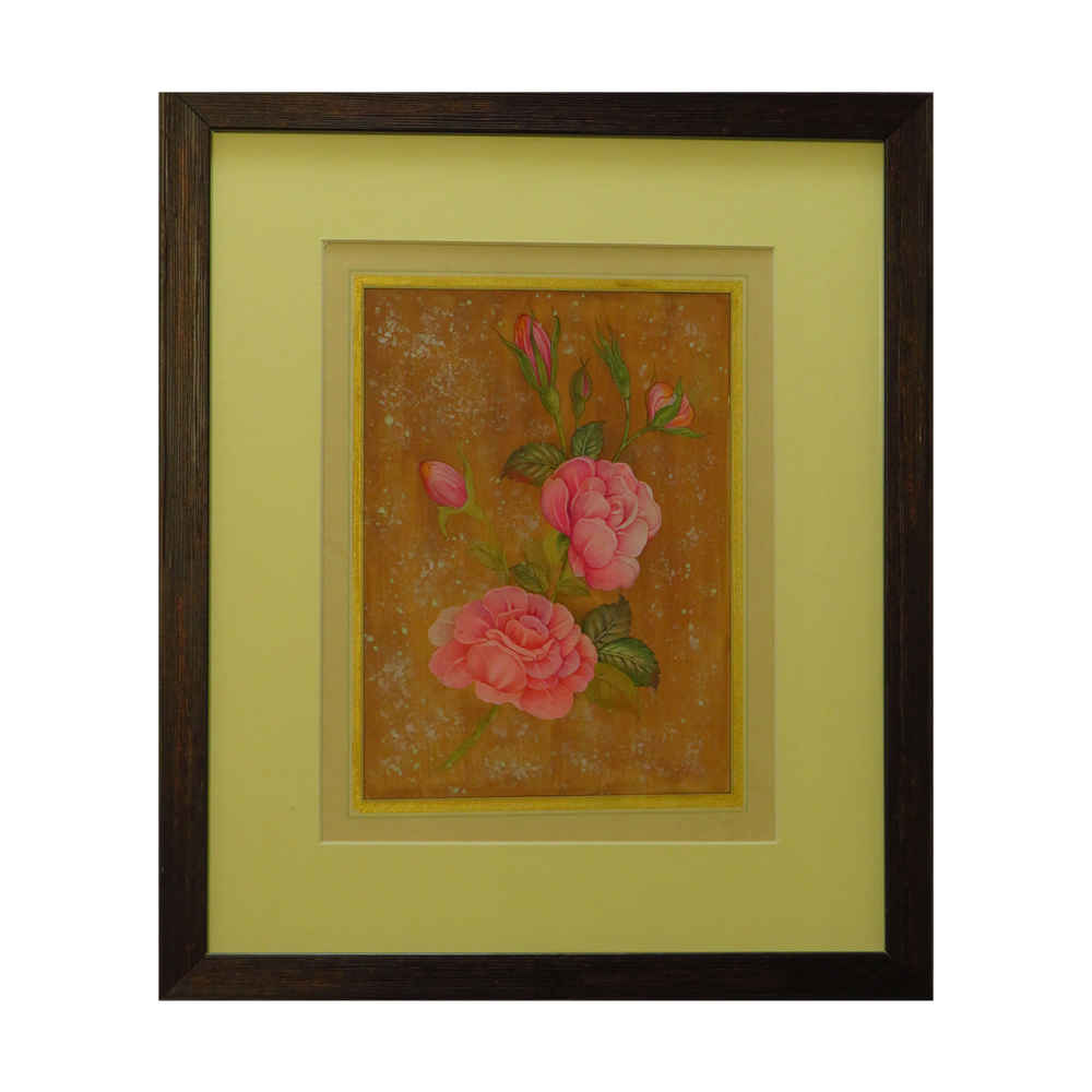 Peinture florale originale : Aquarelle sur carton, roses par Samira Kazemzadeh