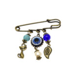 Broche de Sécurité Design Œils Malins avec Charm Chat – Protection Fantaisiste