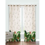 Rideau en velours imprimé avec œillets – Floral Nova