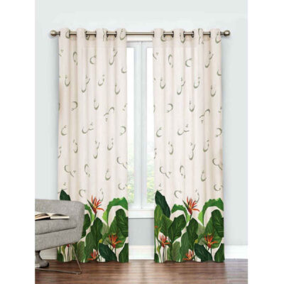 Rideau en velours imprimé avec œillets – Floral Nova