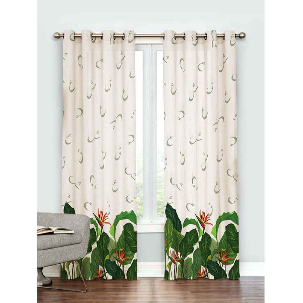 Rideau en velours imprimé avec œillets – Floral Nova