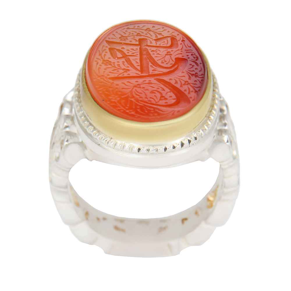 Bague en argent Aqeeq yéménite islamique pour hommes - Mohammad