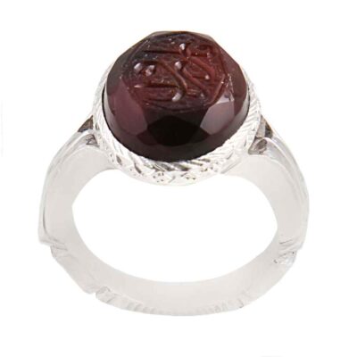Bague en argent Aqeeq yéménite islamique pour hommes – Ya Razzagh