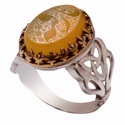 Bague en argent Aqeeq yéménite islamique pour hommes – Ya Roghayeh