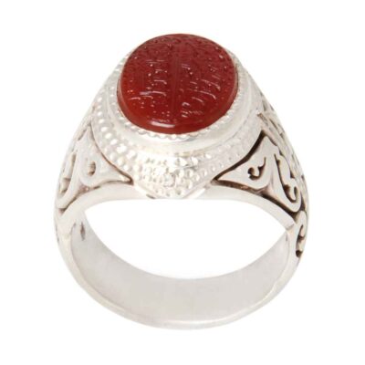 Bague en argent Aqeeq yéménite islamique pour hommes – Qul
