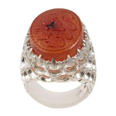 Bague en argent Aqeeq yéménite islamique pour hommes