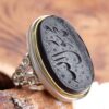 Bague en argent Aqeeq yéménite islamique pour hommes - Muhammad Rasulollah