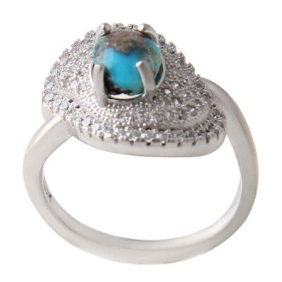 Bague en Argent Persan Faite Main avec Turquoise de Neyshabur Nastaran
