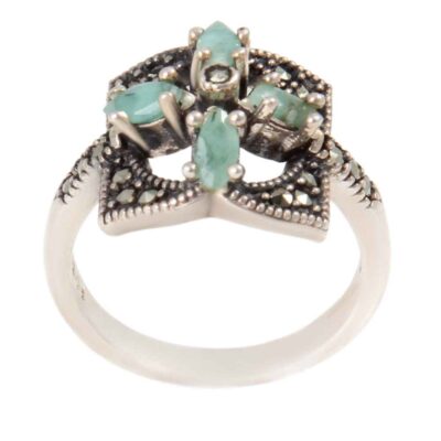 Bague en Argent Persan Faite Main avec Turquoise de Neyshabur Parnia