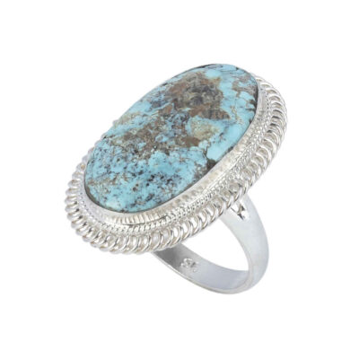 Bague en Argent Persan Faite Main avec Turquoise de Neyshabur Zhaleh
